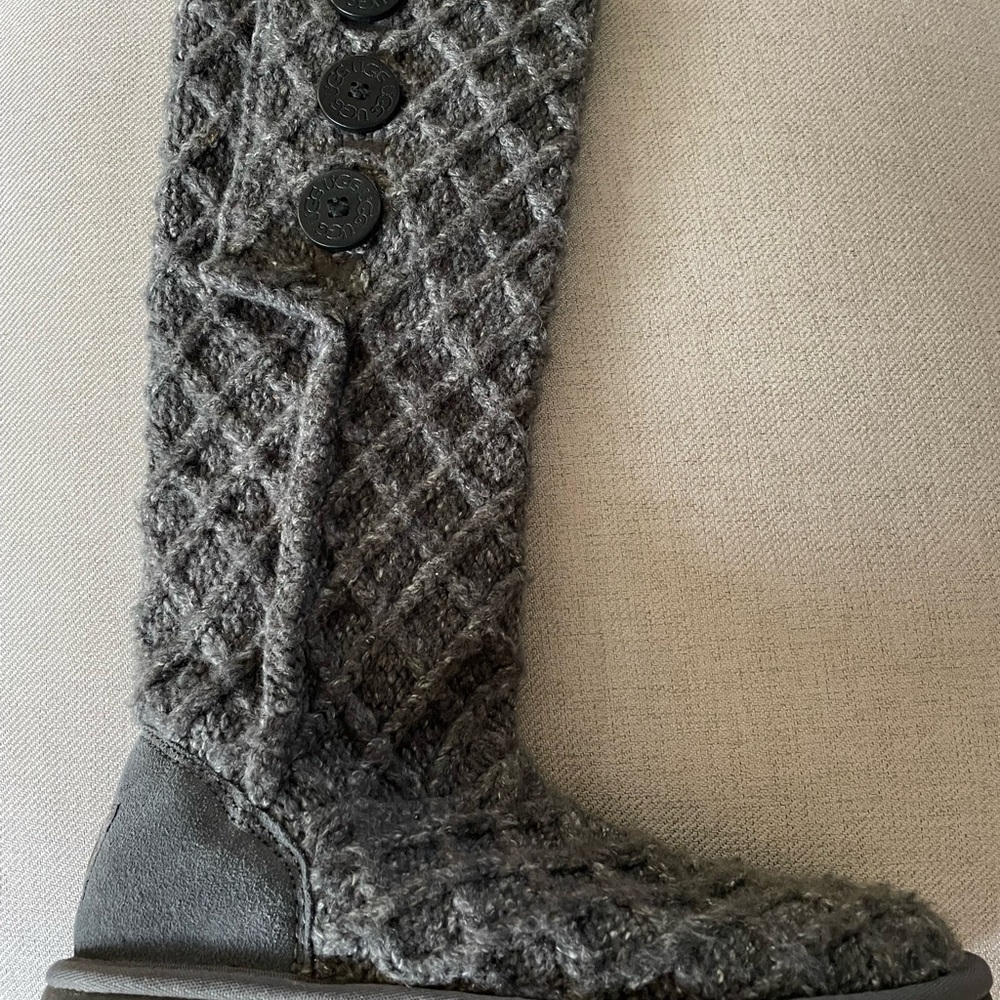 UGG Charcoal Knit Button Women's Boots